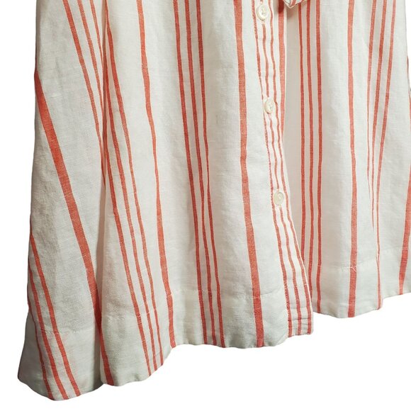 J Crew NWT Size 4 Dress Linen Full Button Front Sleeveless Stripe Belt Tie Long - Picture 13 of 13